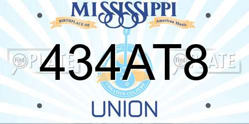 434AT8 Mississippi License Plate