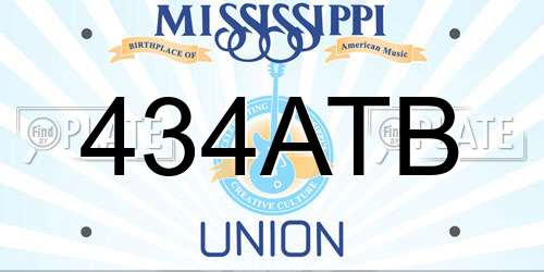 434ATB Mississippi License Plate