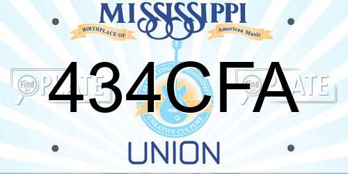 434CFA Mississippi License Plate