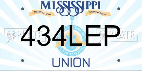 434LEP Mississippi License Plate