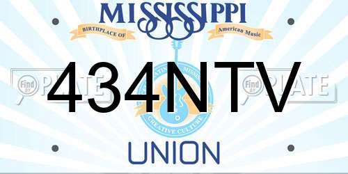 434NTV Mississippi License Plate