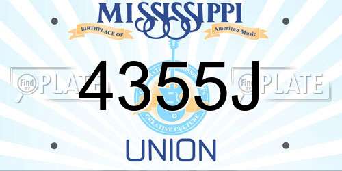 4355J Mississippi License Plate