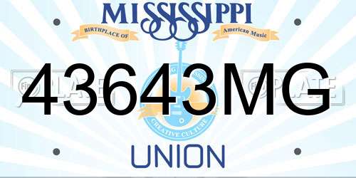 43643MG Mississippi License Plate