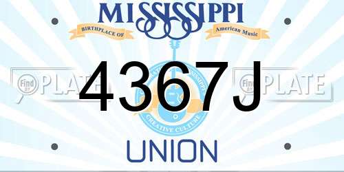 4367J Mississippi License Plate