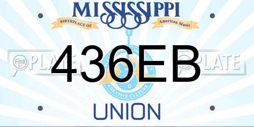 436EB Mississippi License Plate
