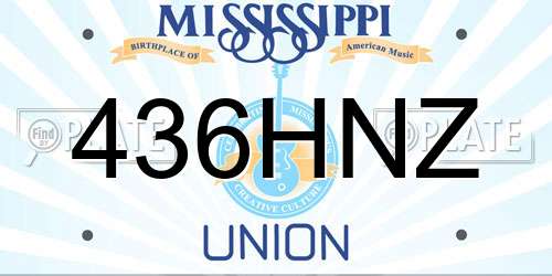 436HNZ Mississippi License Plate