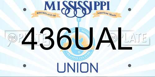 436UAL Mississippi License Plate