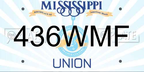 436WMF Mississippi License Plate