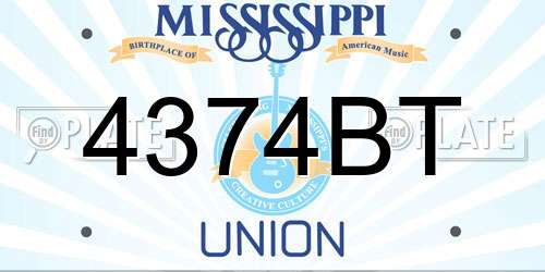 4374BT Mississippi License Plate