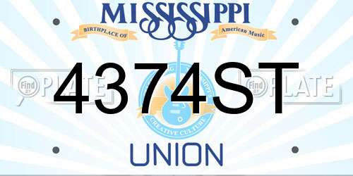 4374ST Mississippi License Plate