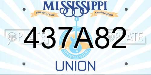 437A82 Mississippi License Plate