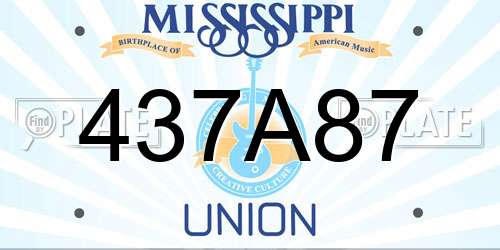 437A87 Mississippi License Plate