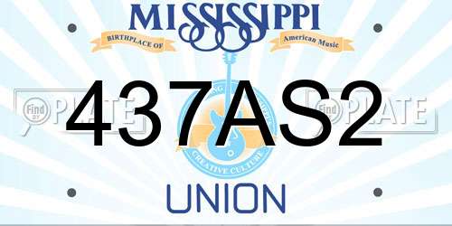 437AS2 Mississippi License Plate