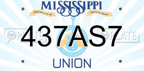 437AS7 Mississippi License Plate