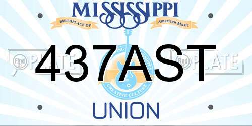 437AST Mississippi License Plate