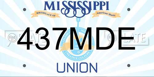 437MDE Mississippi License Plate