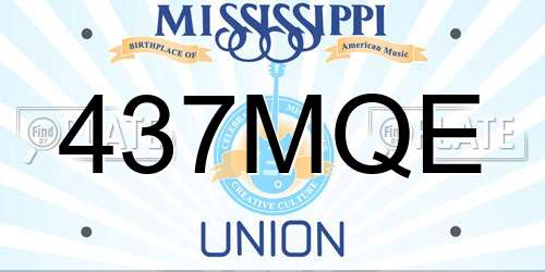 437MQE Mississippi License Plate