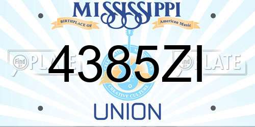 4385ZI Mississippi License Plate