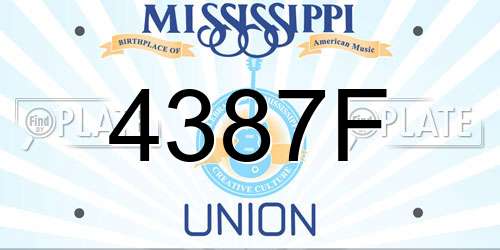 4387F Mississippi License Plate