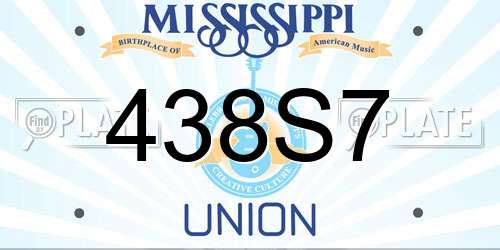 438S7 Mississippi License Plate