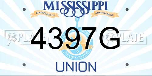 4397G Mississippi License Plate