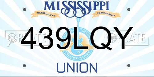 439LQY Mississippi License Plate