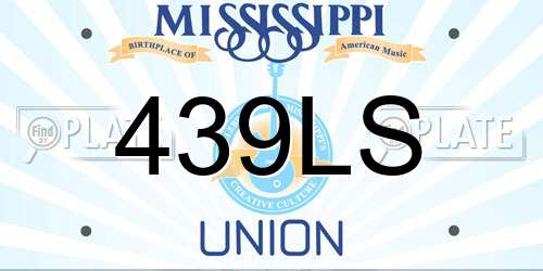 439LS Mississippi License Plate