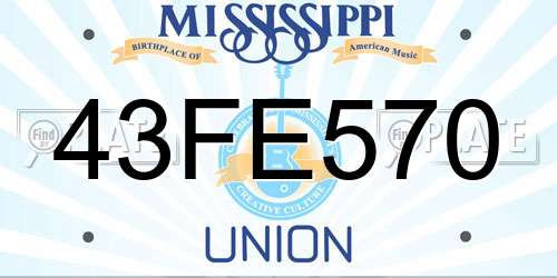 43FE570 Mississippi License Plate