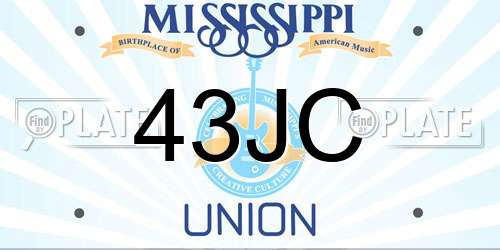 43JC Mississippi License Plate