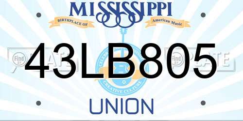 43LB805 Mississippi License Plate