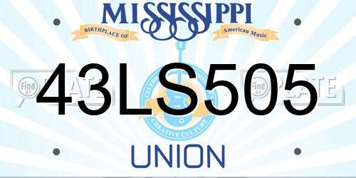43LS505 Mississippi License Plate
