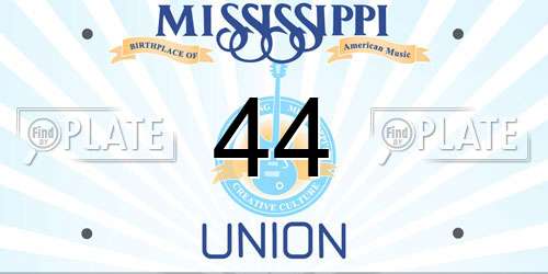 44 Mississippi License Plate