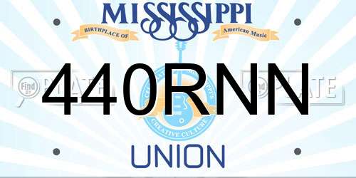 440RNN Mississippi License Plate