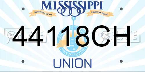 44118CH Mississippi License Plate