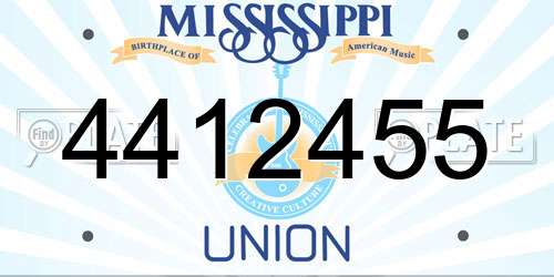 4412455 Mississippi License Plate