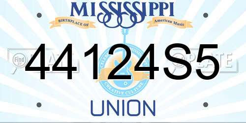 44124S5 Mississippi License Plate