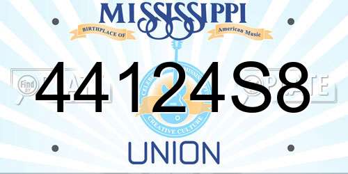 44124S8 Mississippi License Plate