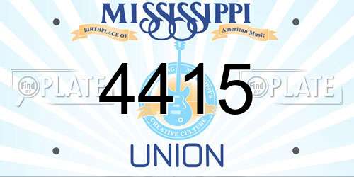 4415 Mississippi License Plate