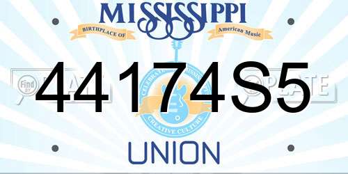 44174S5 Mississippi License Plate