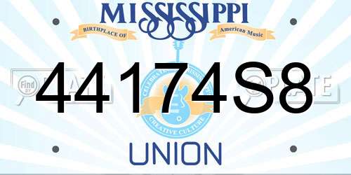 44174S8 Mississippi License Plate