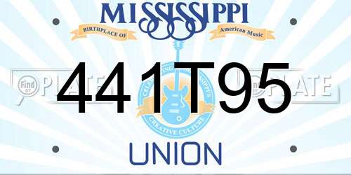 441T95 Mississippi License Plate