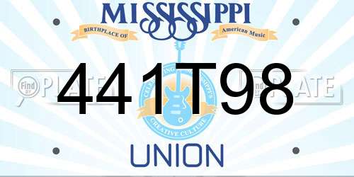 441T98 Mississippi License Plate