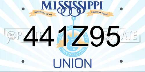 441Z95 Mississippi License Plate