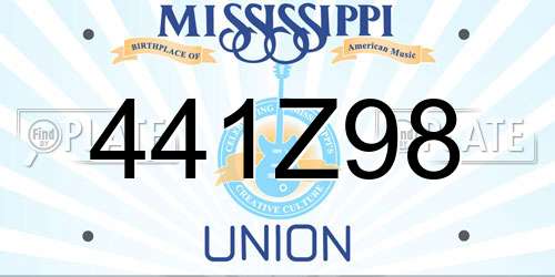 441Z98 Mississippi License Plate