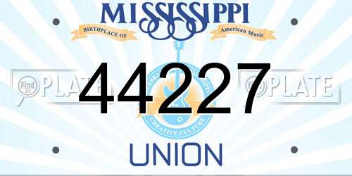 44227 Mississippi License Plate