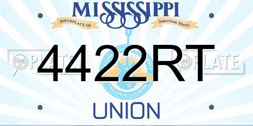 4422RT Mississippi License Plate