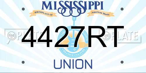 4427RT Mississippi License Plate