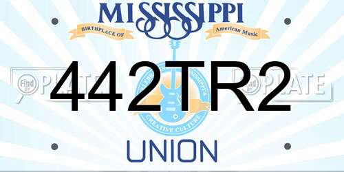 442TR2 Mississippi License Plate