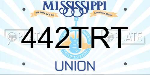 442TRT Mississippi License Plate