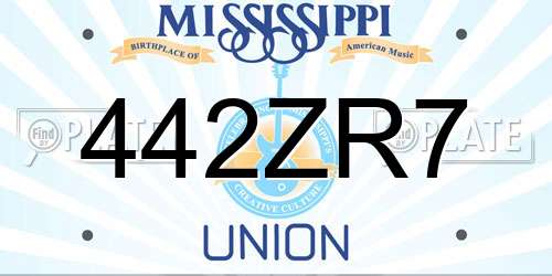 442ZR7 Mississippi License Plate